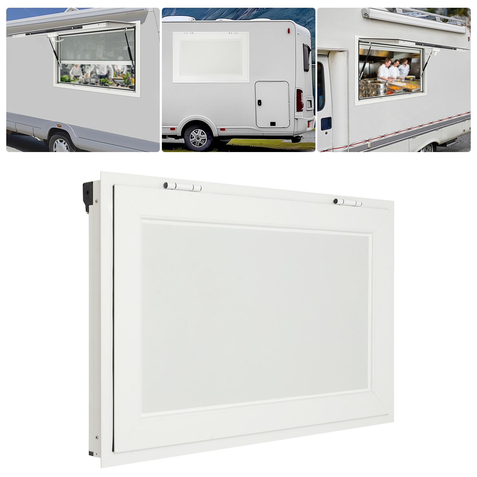85° Rectangular Service Window For Food Trucks Serving Window 35 Inch*23 Inch