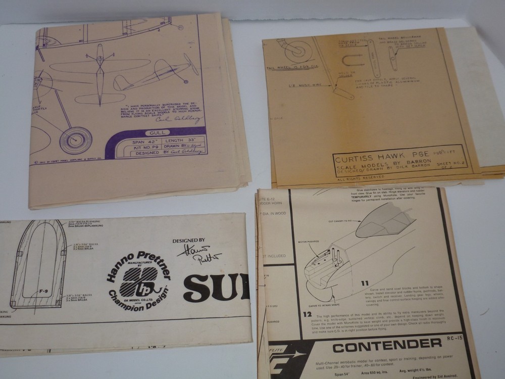 LARGE VINTAGE U-CONTROL - R/C PLANS - INSTRUCTIONS