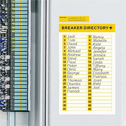 16 Sheets Breaker Panel Labels Electrical Box Sticker Numbers Reusable Adhesive