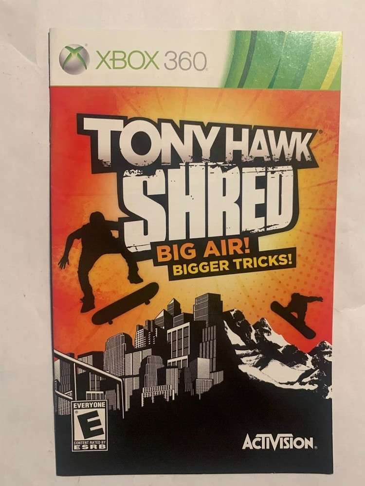 Tony Hawk: Shred (Microsoft Xbox 360) AUTHENTIC MANUAL ONLY