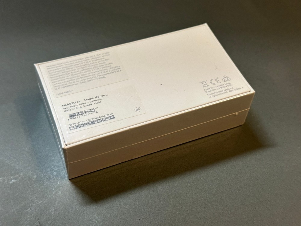 SEALED Apple Magic Mouse 2 A1657 Wireless Bluetooth Rechargeable Silver/White