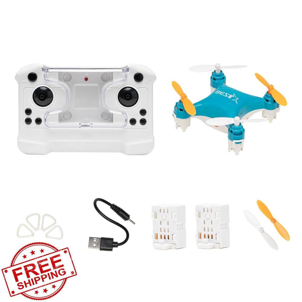 Mini Drone Remote Control Quadcopter Dual Battery Blue