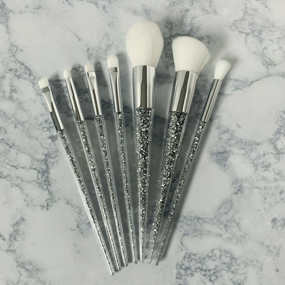 Crystal Makeup Brushes – Silver
