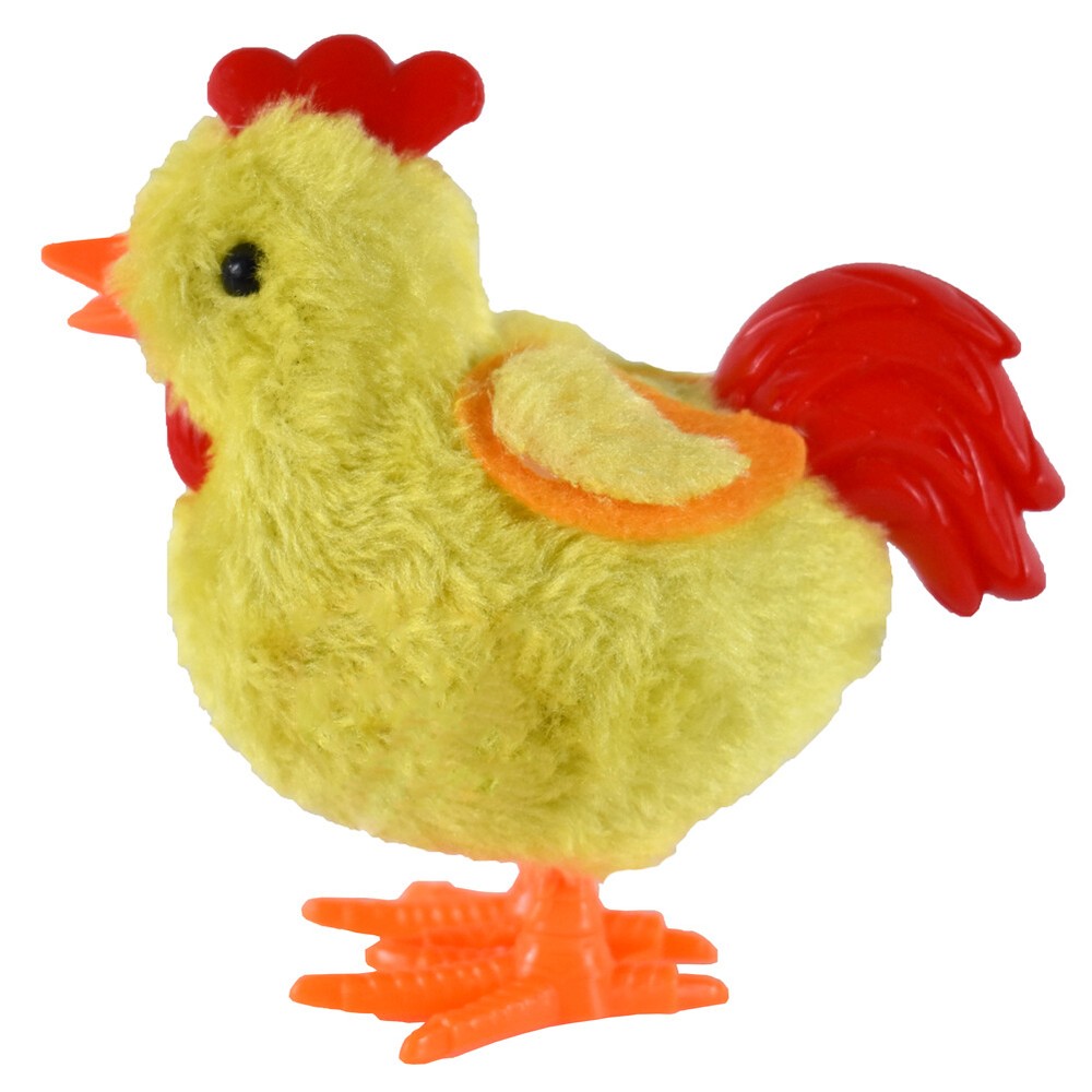 Wind Up Jumping Hopping Chicken Easter Egg Yellow Rooster
