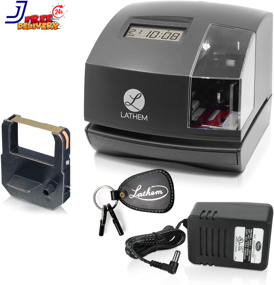 Lathem 1600e Time Clock Punch Machine & Document Stamp Time Keeping System with