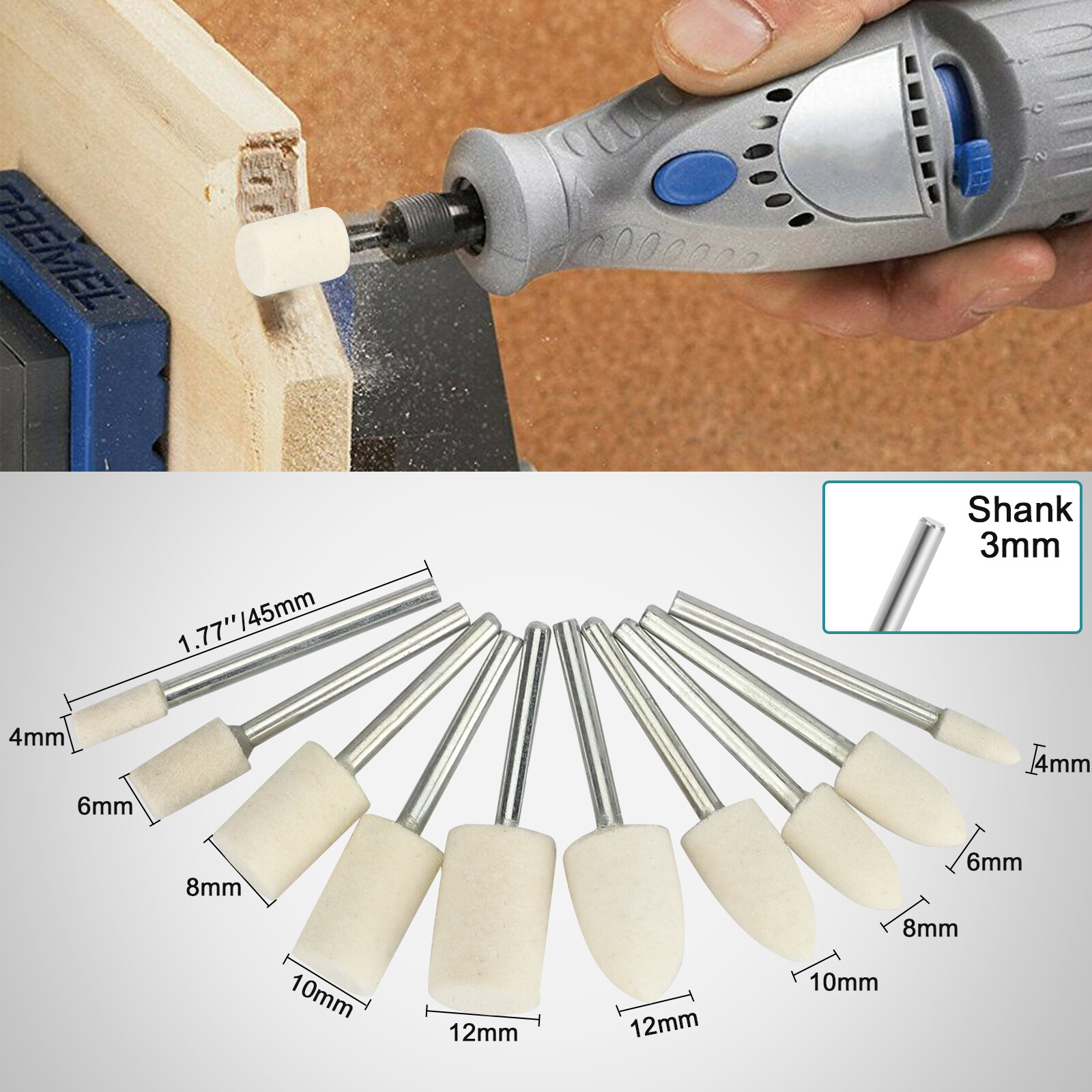 75PCS Buffing Wheels Wire Brush Polishing Kit for Dremel Rotary Tool Die Grinder