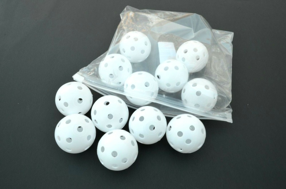 Plastic Golf Balls White Poly Plastic Practice Training Balls, 24-pack