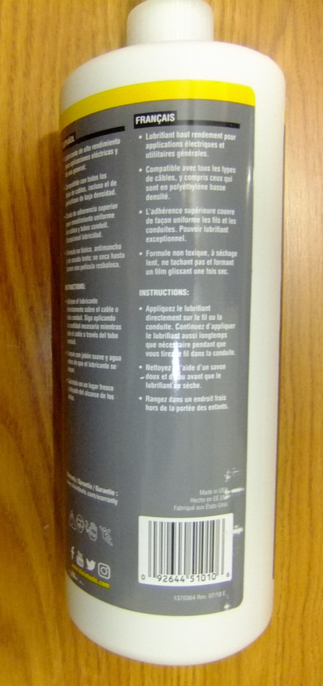 Klein Tools 51015 Premium Synthetic Polymer Wire and Cable Pulling Lubricant
