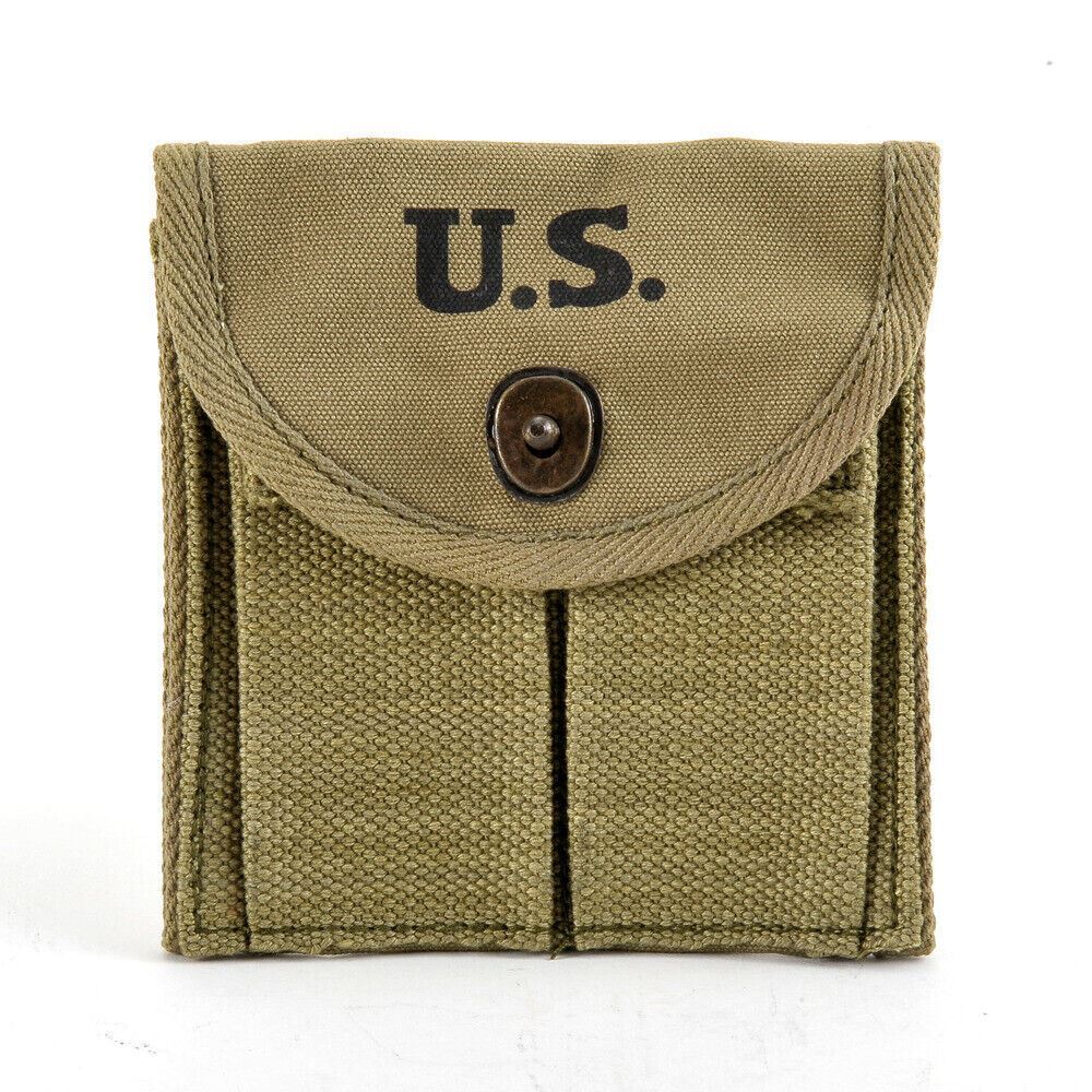 USGI WW2 .30 M1 CARBINE SLING, OILER, & BUTTSTOCK POUCH Lt. OD Green Dated 1943