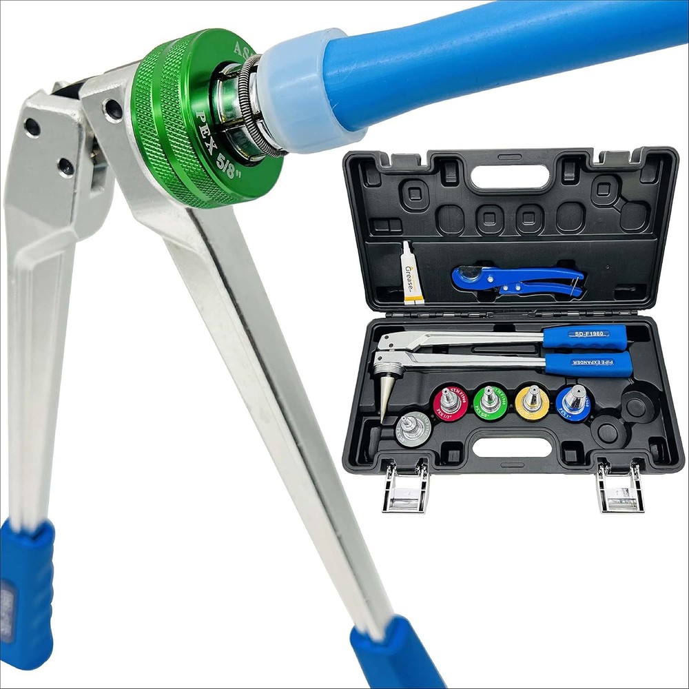 IBOSAD Manual PEX Pipe Expander Tool Kit with 5PCS be Chrome