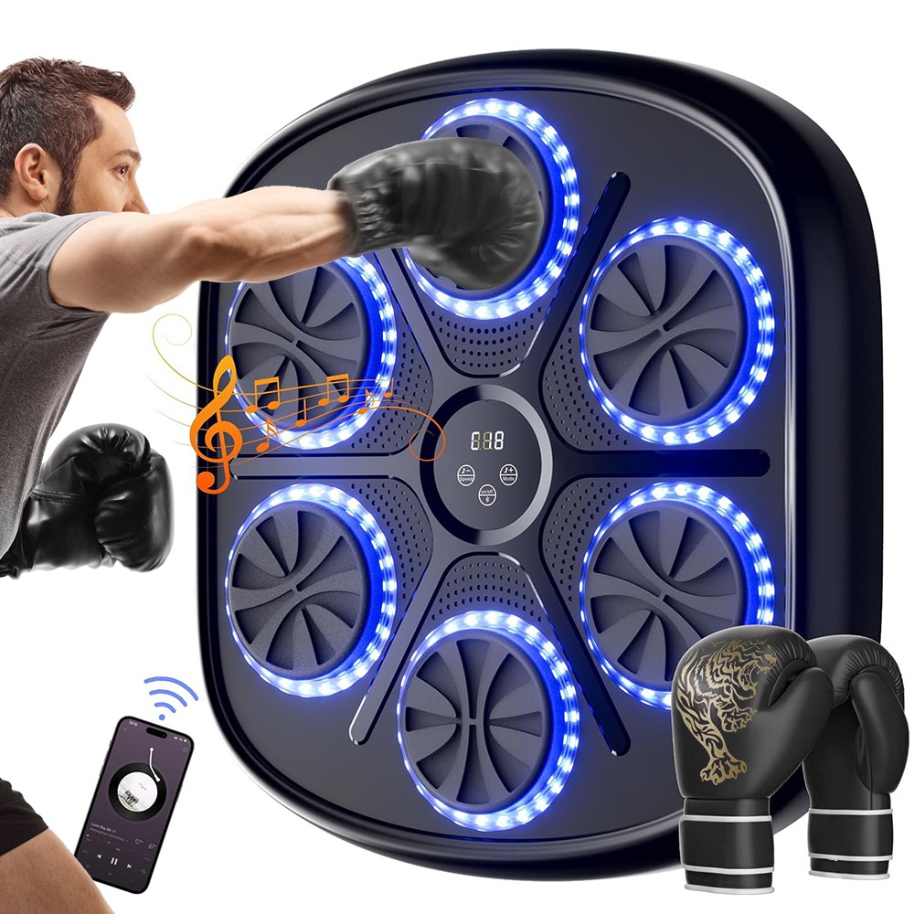 Smart Punching Boxing Electronic Music Machine Home Training Bluetooth & Gloves