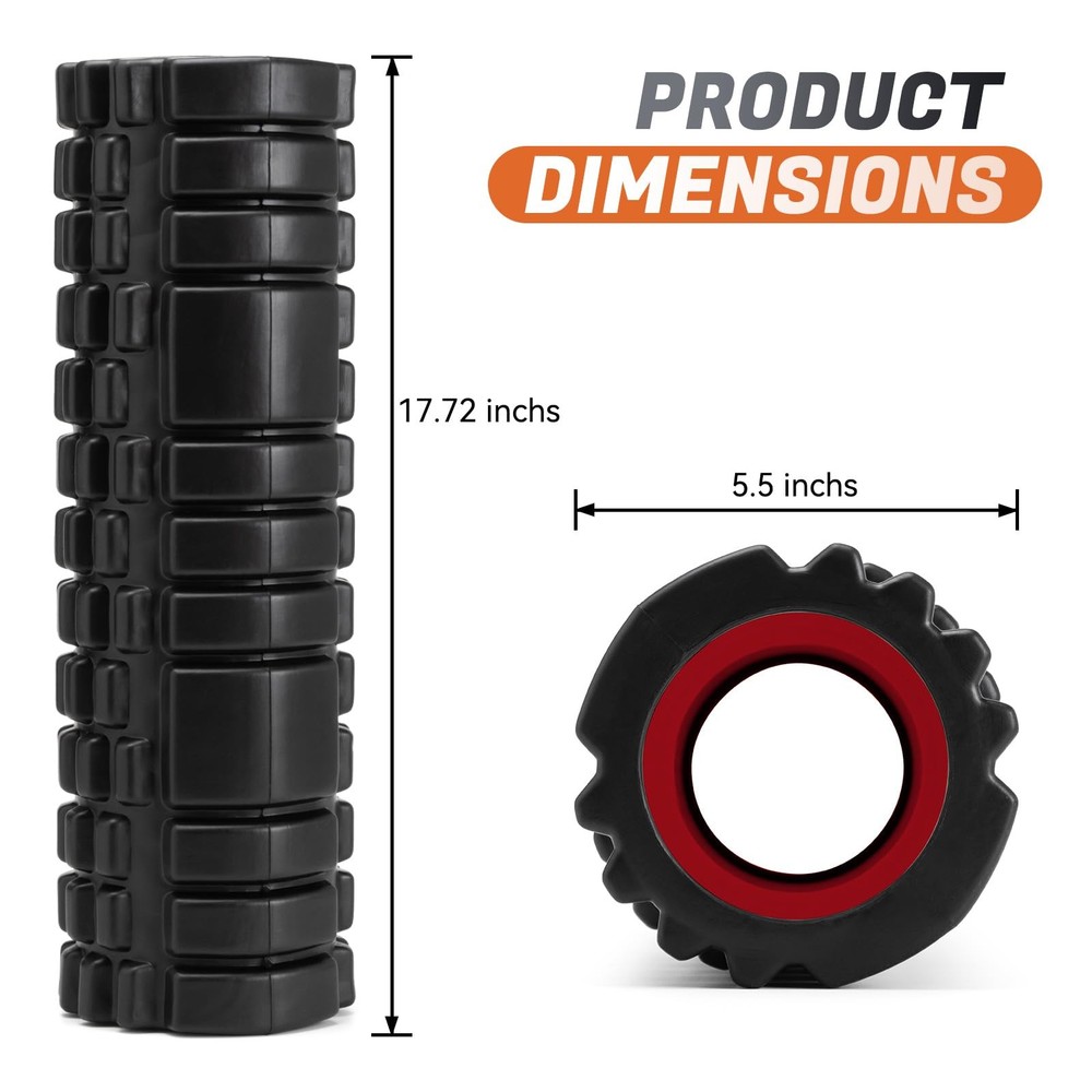 Foam Roller for Deep Tissue Massager, 18" Trigger Point Foam Roller, Patented...