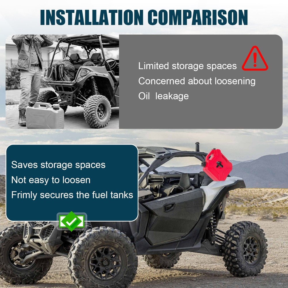 Fuel Container Mount With Locks For 1''-2'' Roll Bar ATVs UTVs