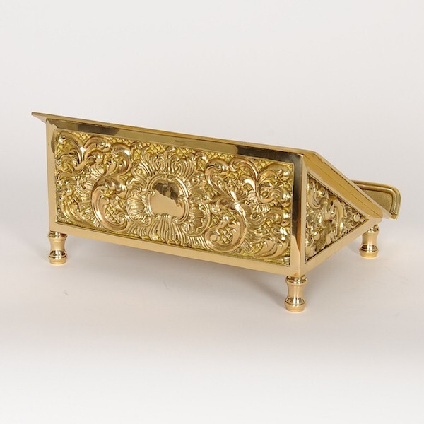 BRASS CHURCH MISSAL / BIBLE / BOOK STAND, SACRAMENTARY # 342