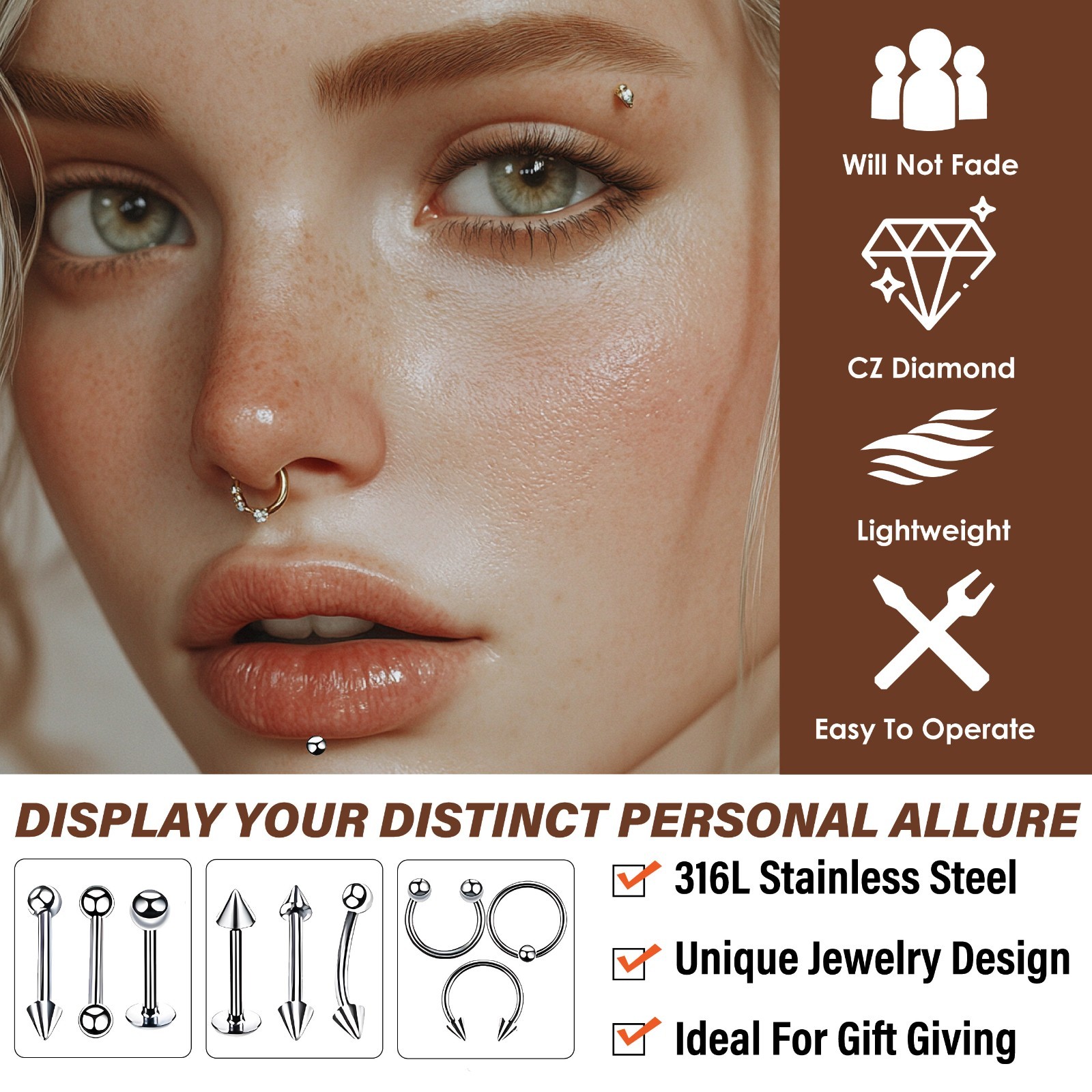 Professional Body Piercing Tool Kit Ear Lip Tongue Nose Navel Nipple Ring