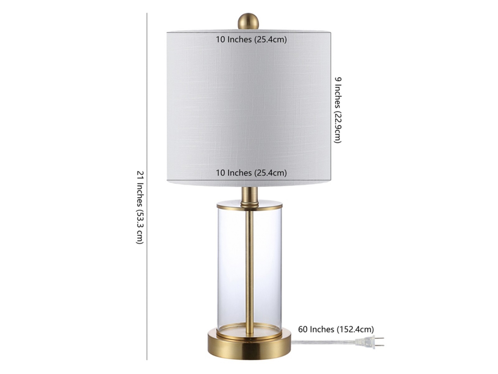 Jonathan Y Abner Glass Modern Contemporary USB Charging LED Table Lamp 2PCS GOLD