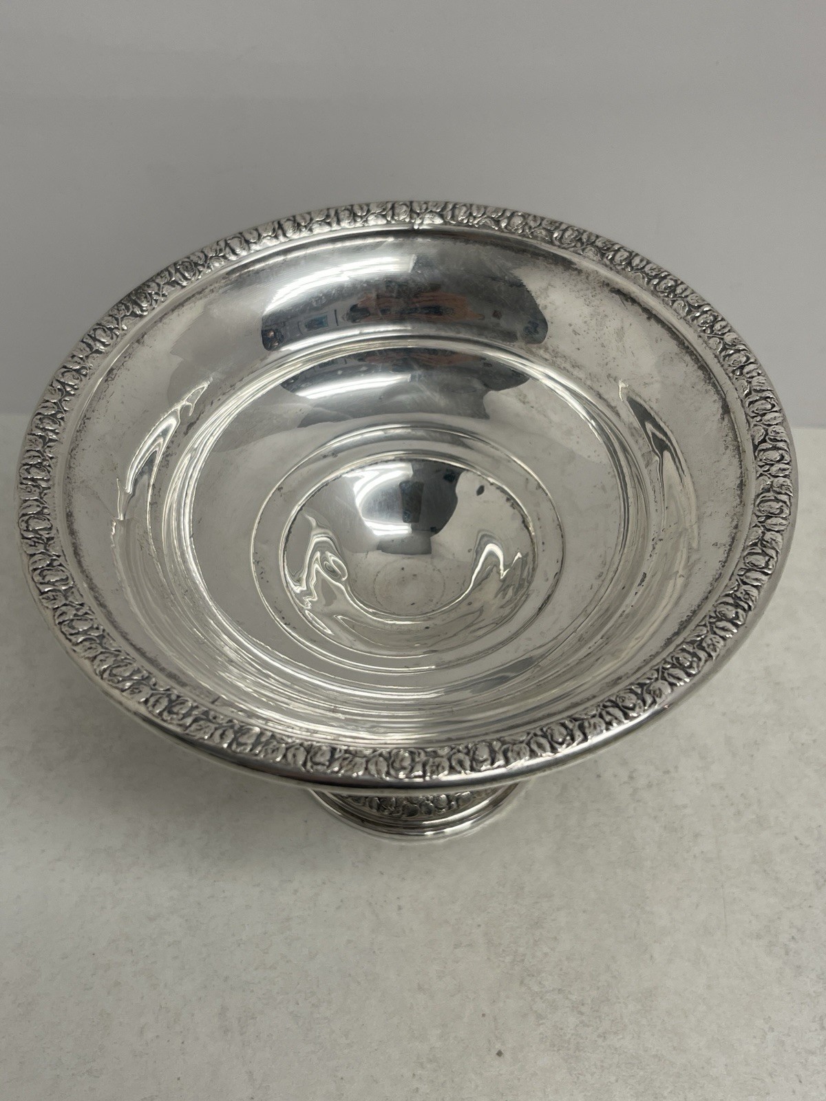 Schweitzer Sterling Silver 4.5” X 6” Compote 925 Reinforced 152 Grams