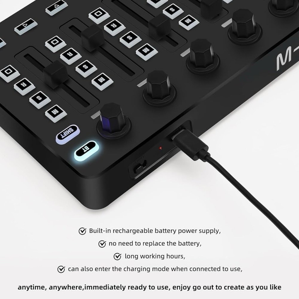 M-VAVE SMC-Mixer Wireless MIDI Controller Bluetooth DAW USB Rechargeable