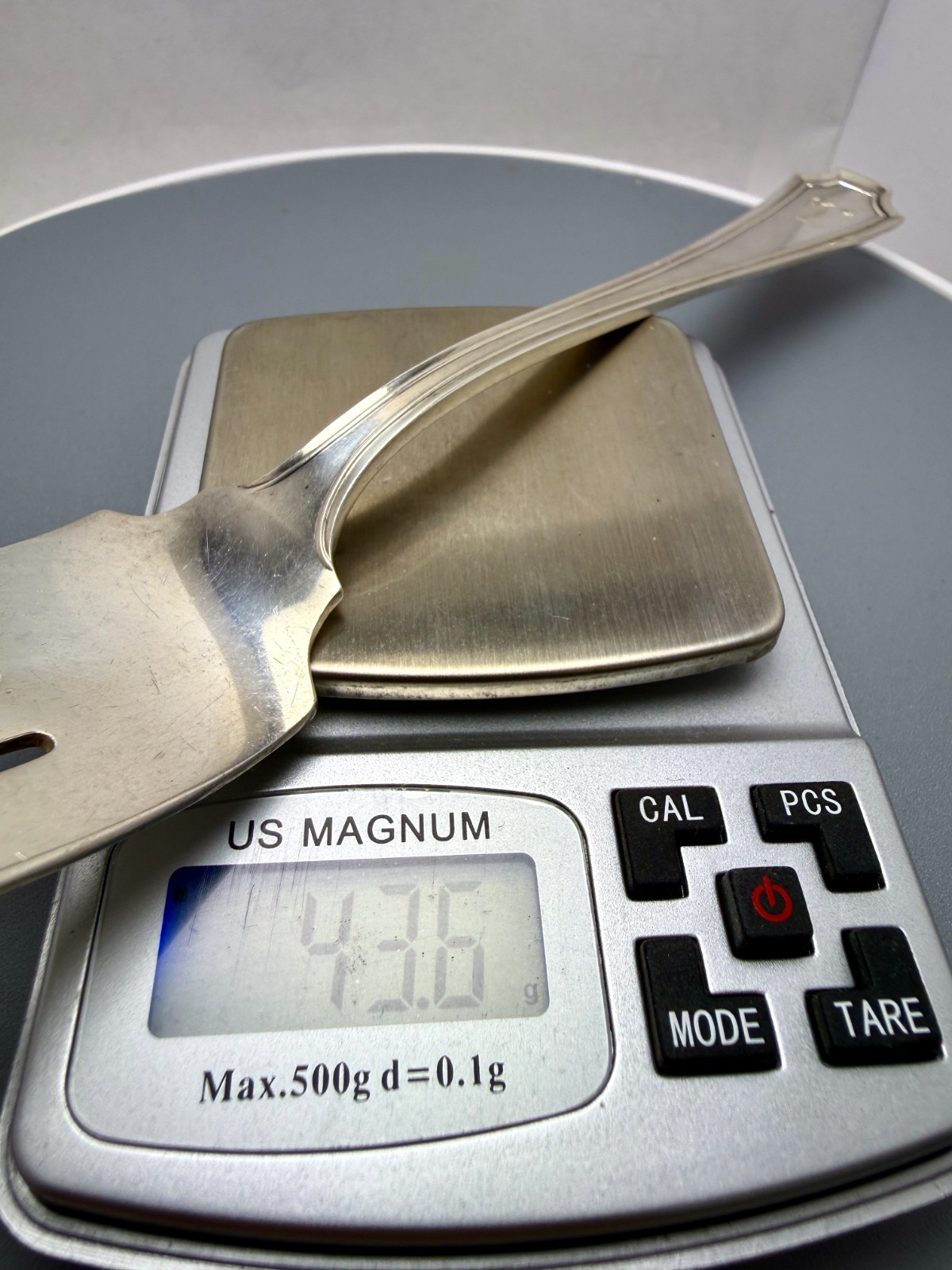 Durgin Fairfax Lg Individual Salad Fork 7.5" Sterling 43.6gm with monogram