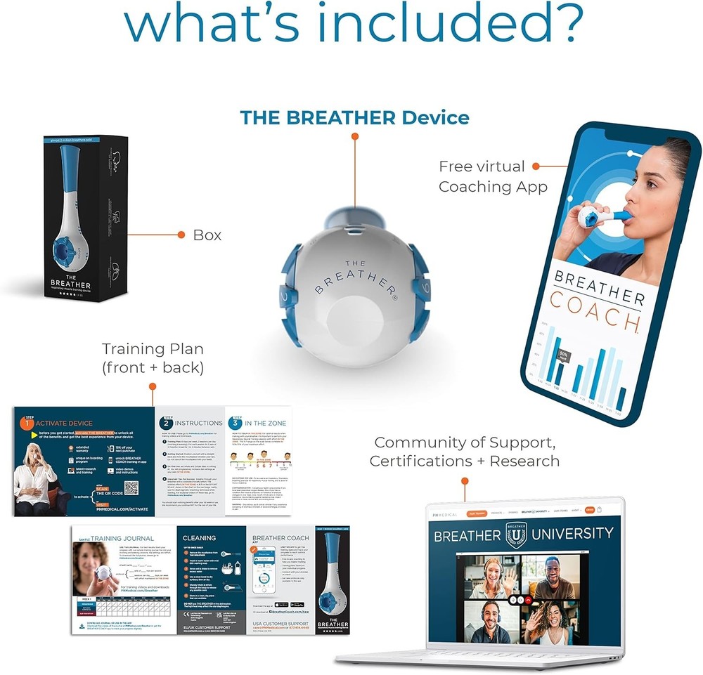 Compact Portable Lung Trainer with Multiple Resistance Levels & App Support