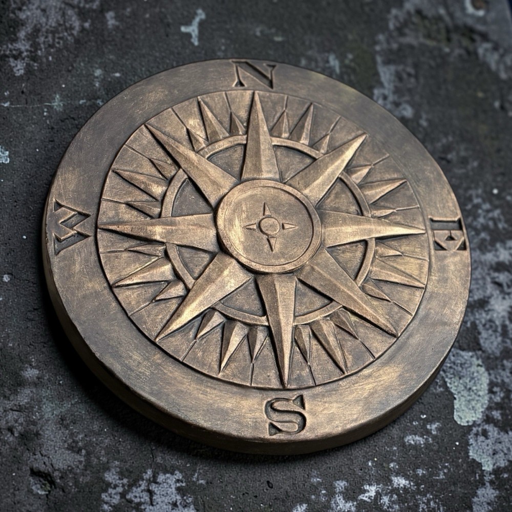 Compass Nautical Cement Stepping Stone