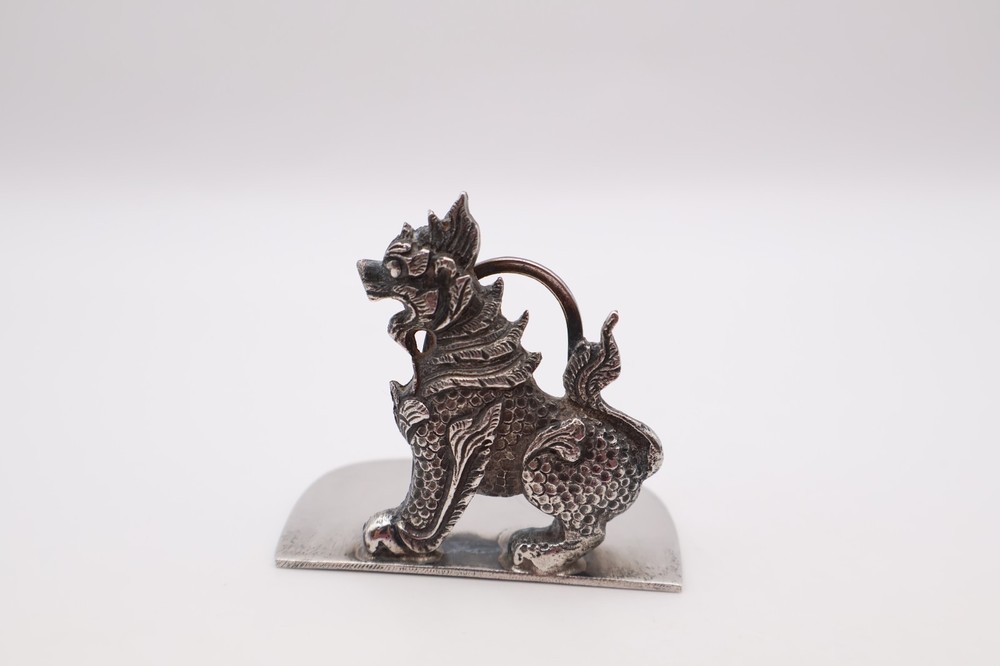 Vintage Solid Silver Chinese Style Menu Holder