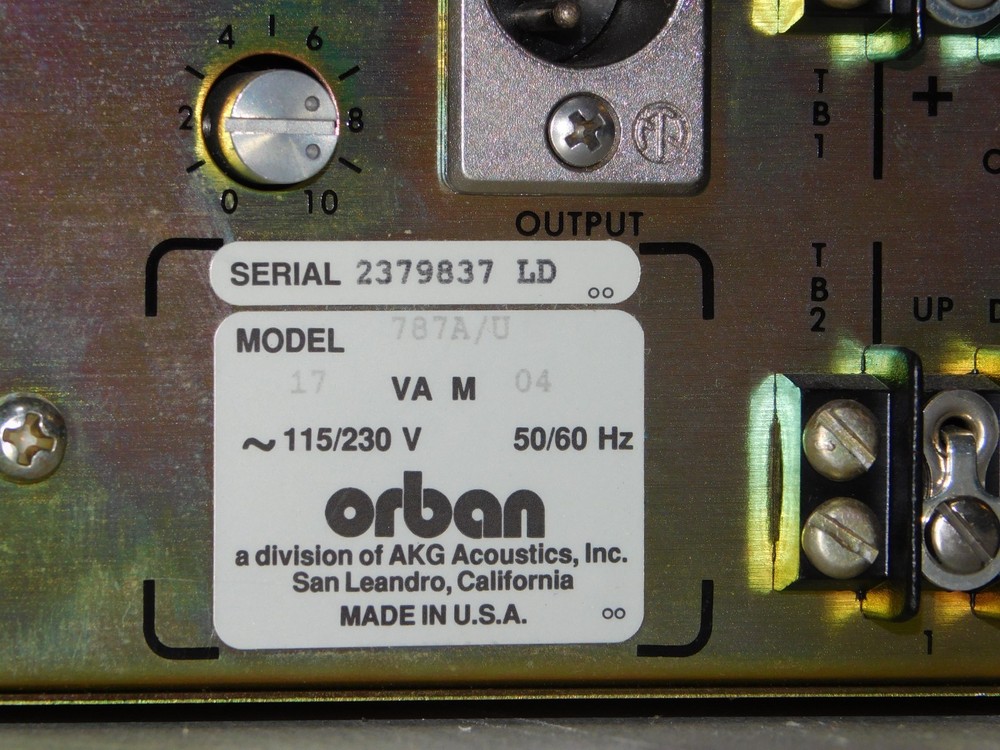 Orban 787A/U Programmable Mic Processor Pro Audio Broadcast Studio Rack Mount