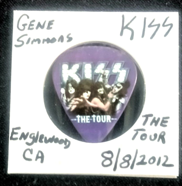 Gene Simmons Kiss Tour Issued Guitar Pick Englewood California The Tour 8/8/2012