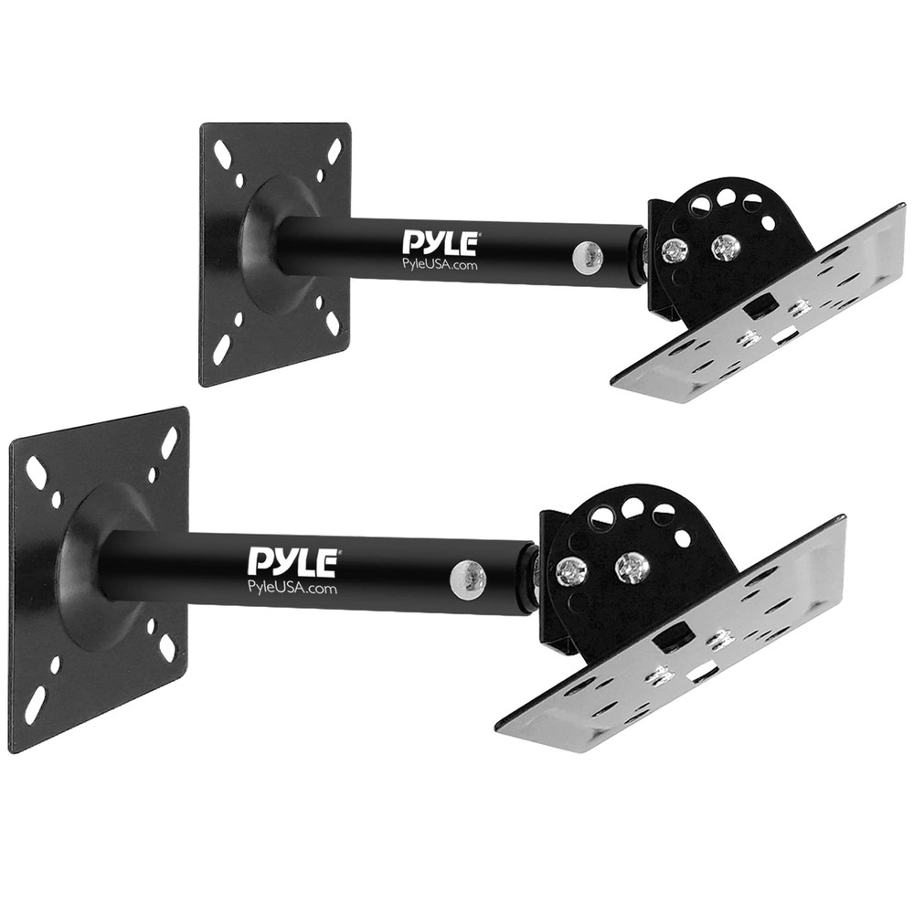Pyle Speaker Wall Ceiling Mount Stand - Black Speaker Mounting Bracket w/ Adj...
