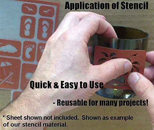 Reusable Stencil Eyes & Face Elements, includes nose, lips and mustaches + Free