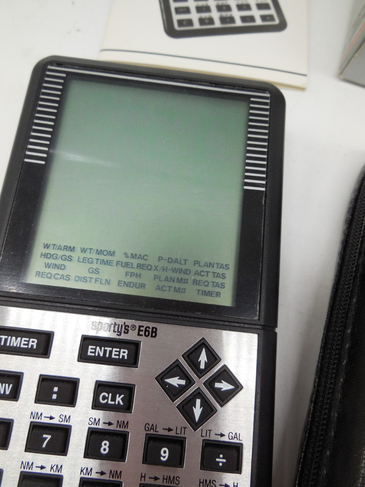 N13 Sporty’s Electronic E6B Flight Computer with box case and instuctions