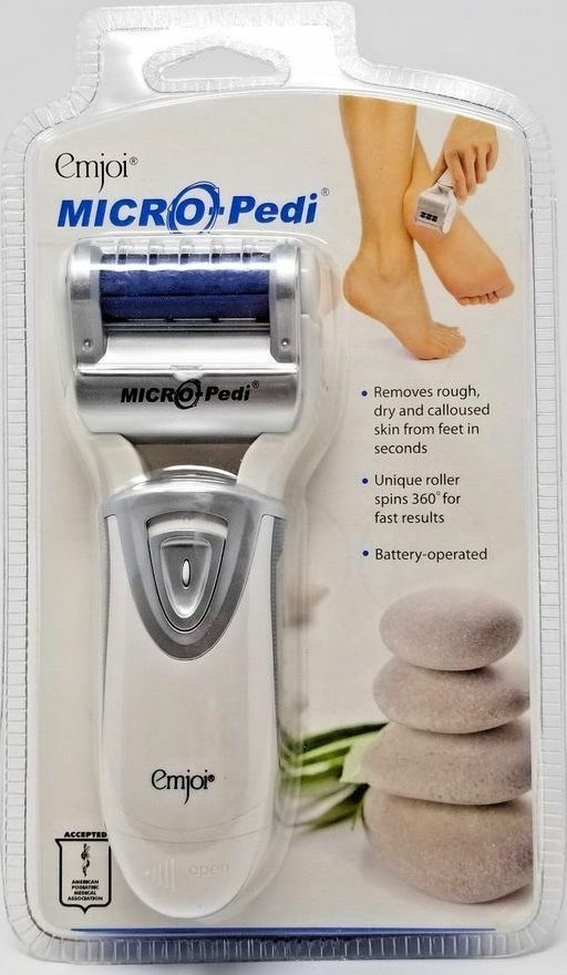 Emjoi Micro Pedi Callus Remover Foot File with Extra Coarse Roller (White)
