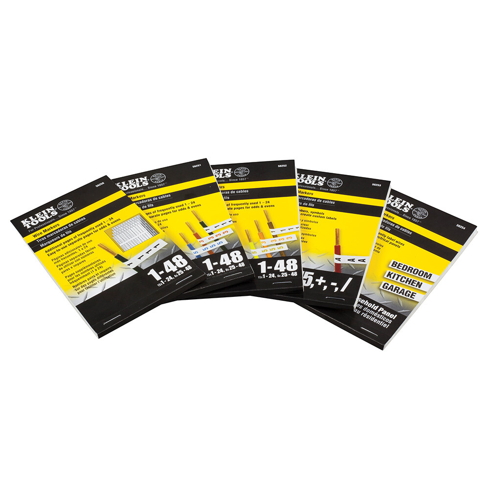 Klein Tools 56254 Wire Marker Book-Household Electrical Panel