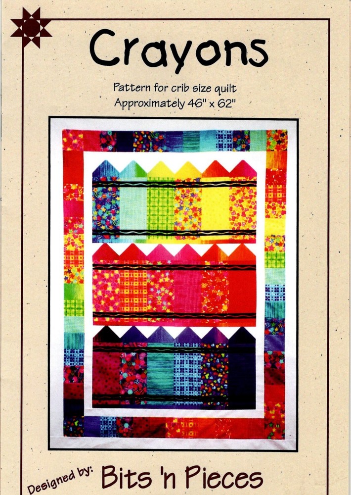 Crayons Crib Quilt Pattern by Bits 'n Pieces #140