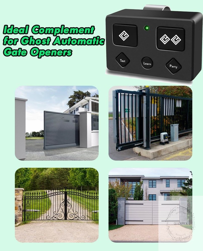 for Ghost Control, AXP1 AXS1 Ghost Gate Opener Remote Transmitter, 5-Button, 3-B