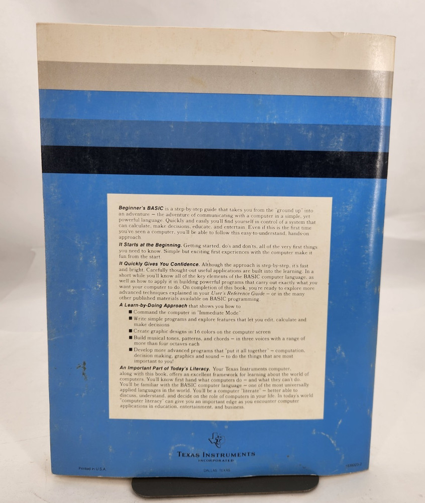 Vintage Texas Instruments TI-99/4A Computer Beginners Basic 1981 paperback Book