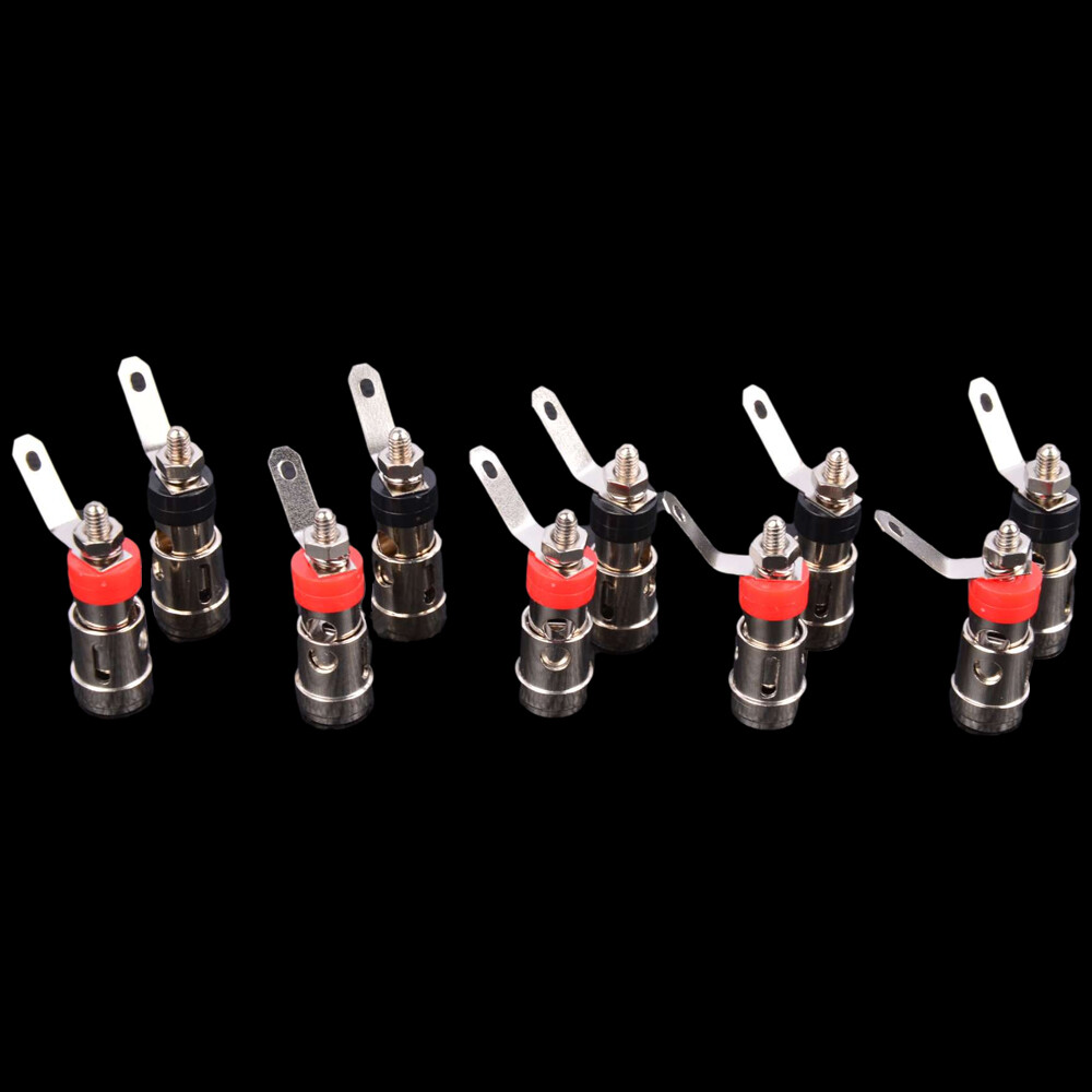 10 PCS Speaker Audio Terminal Binding Post Spring Loaded Type Nickel Plated