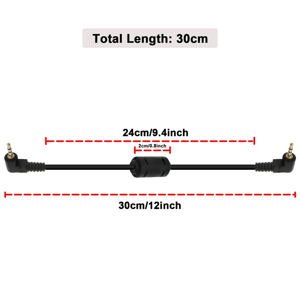 LANC Remote Control Cable Right Angle 2.5mm to 2.5mm Remote Trigger Cable 30CM