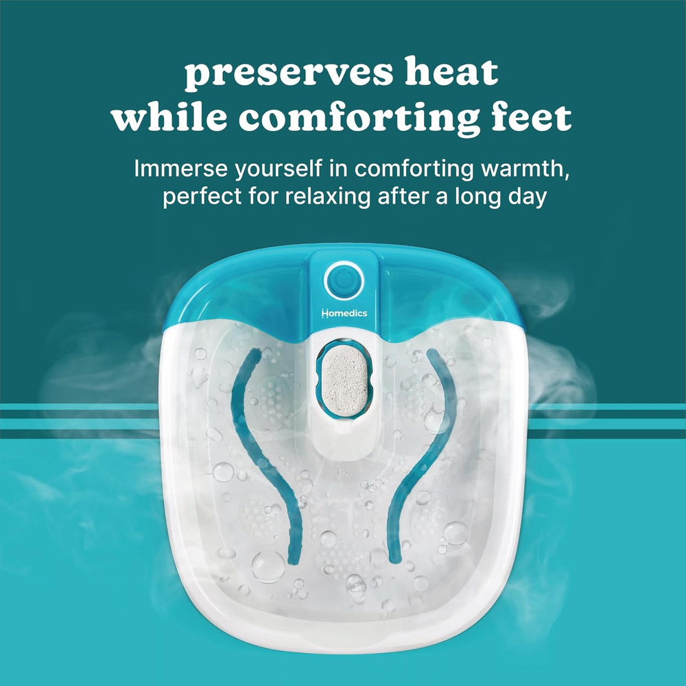 Bubble Mate Foot Spa, Toe Touch Controlled Foot Bath with Invigorating Bubbles a