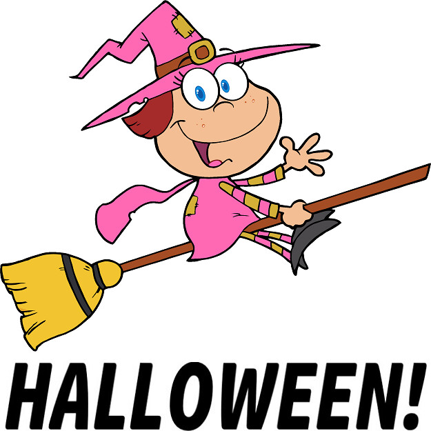 30 Custom Pink Flying Witch Personalized Address Labels