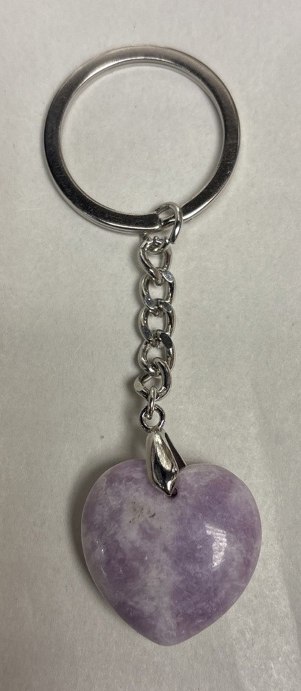 Heart Shaped Lepidolite Keychain