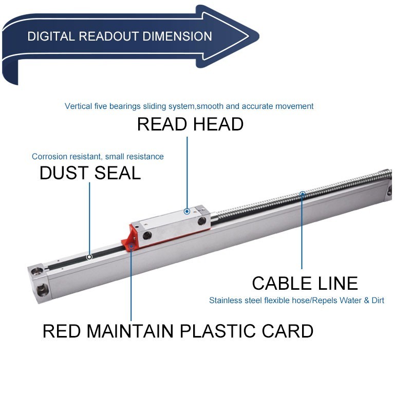 DC10 Digital Optical Linear Scale Ruler 0.005mm Linear Encoder 50-1100mm my23