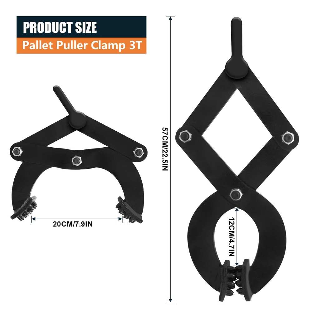 Pallet Puller Clamp 6000lbs Tree Tool, Stump 6000lbs, Black