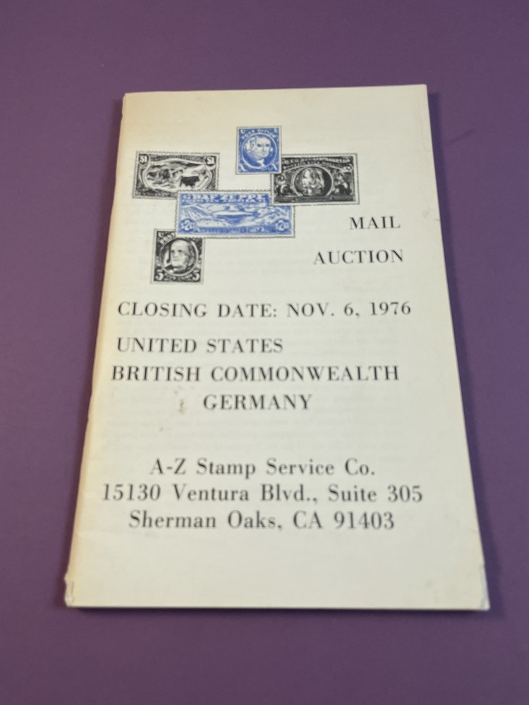 A-Z Stamp Service Co Mail Auction 1976 United States British Germany Catalog