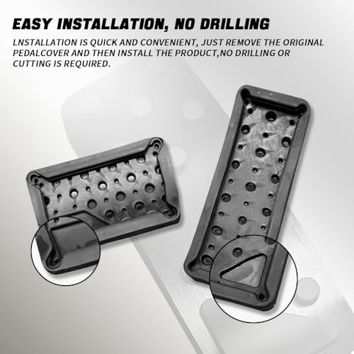 2PCS Brake Foot Pedals, Aluminum Brake Kits, Foot Pedal Pad Replacement, Black