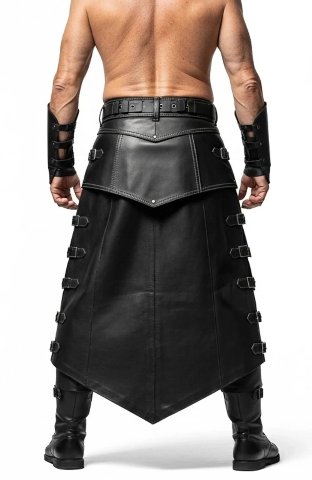 Handmade Leather Gladiator Kilt | Black Armor, LARP Cosplay Outfit