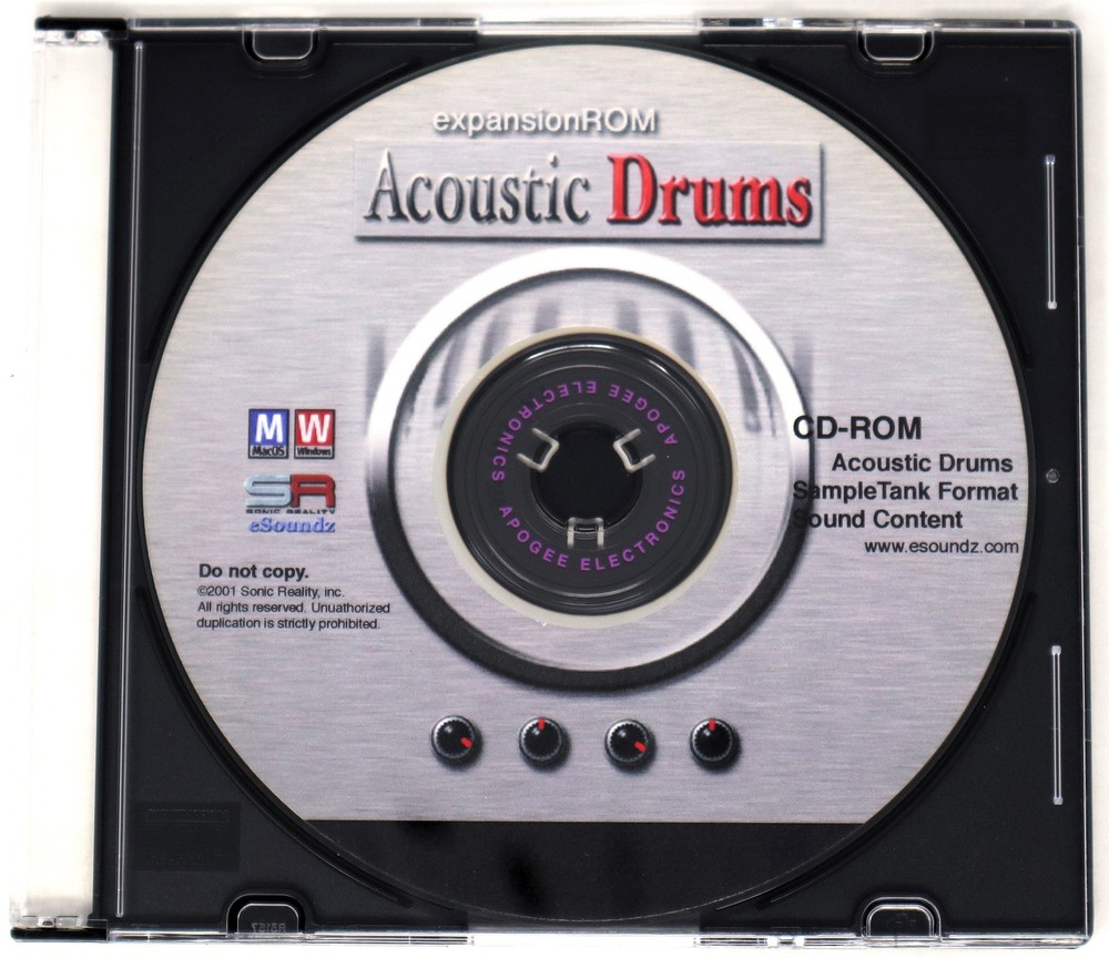 Sonic Reality Acoustic Drums SampleTank Format Sample/Sound Library/Sampling CD