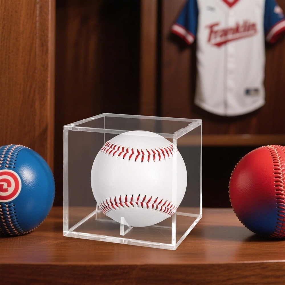 2 Pack Baseball Display Case, UV Protected Acrylic Baseball Holder Display case,