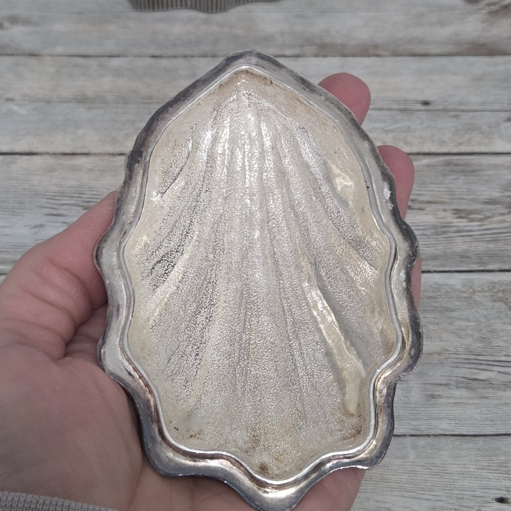 Vintage Reed & Barton Silverplate Sea Shell Oyster Box