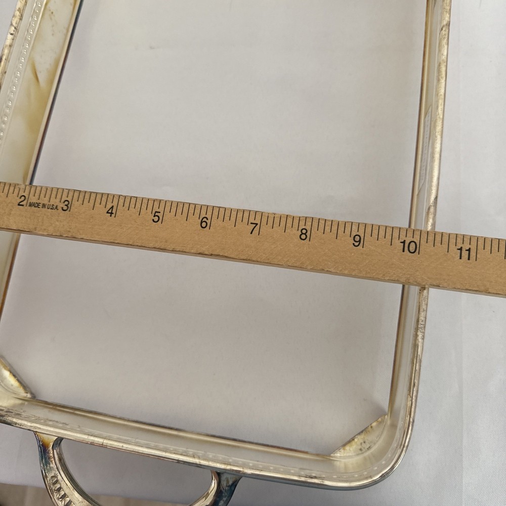 Reed & Barton Silver Plate MH504 Rectangular Baking Dish Stand Approx 14" by 10"